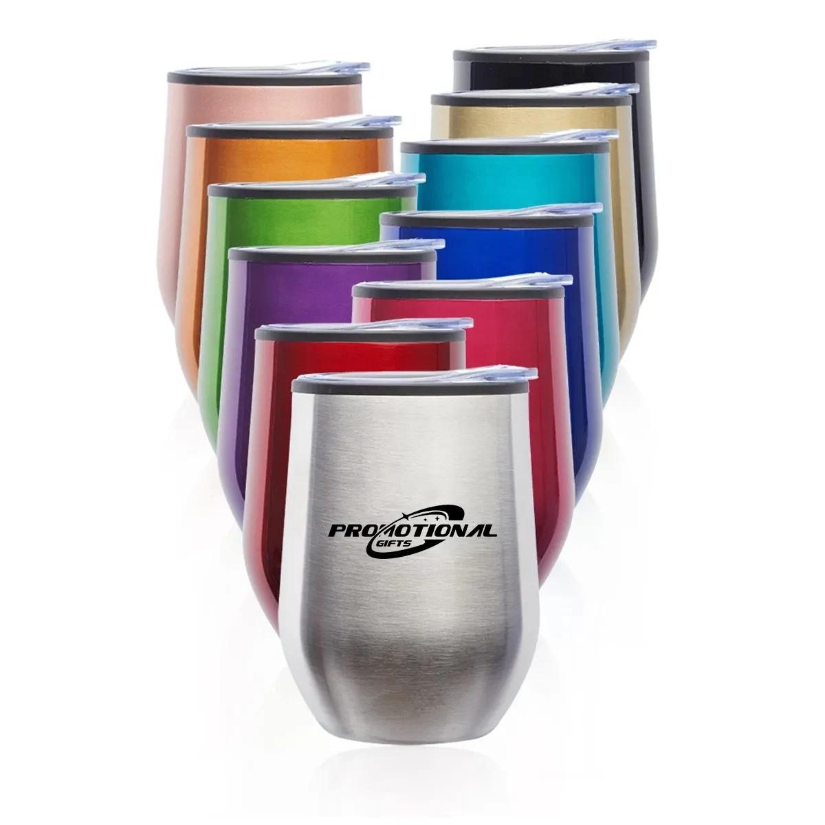 12 Oz Stemless Wine Glasses Tumbler w/Lid 1