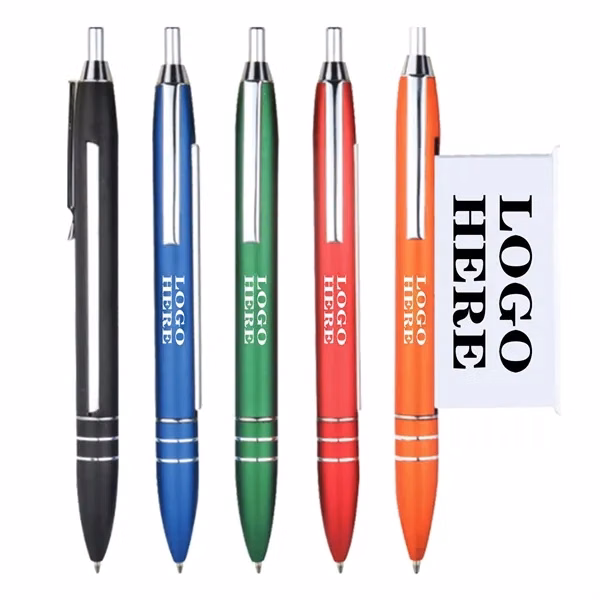 Custom Metal Retractable Banner Pen with Full-Color Print — Corporate Brand Item