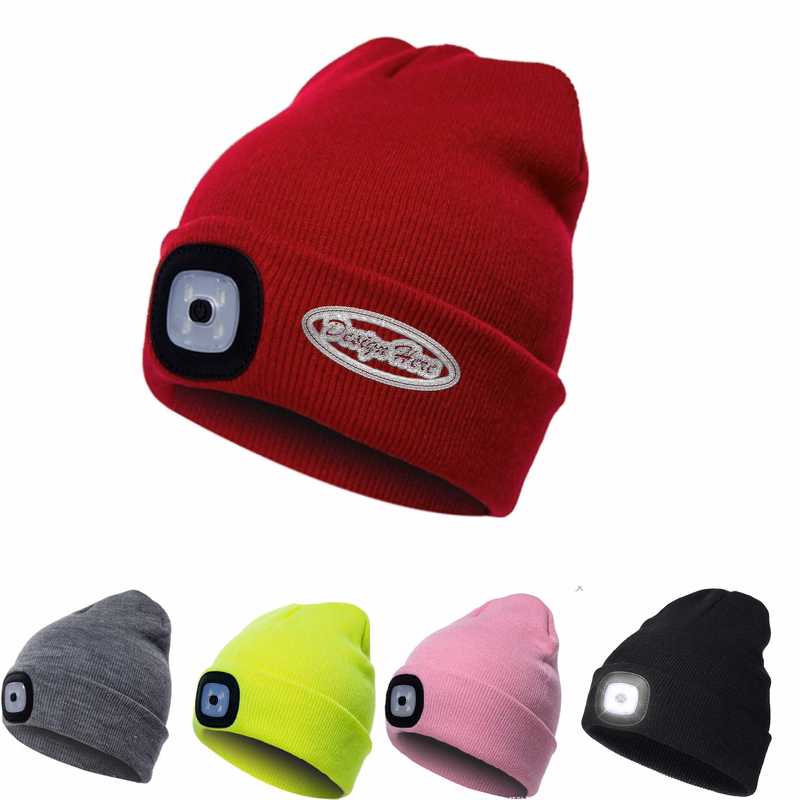 Winter LED Beanie Hat with Headlamp, USB Rechargeable for All