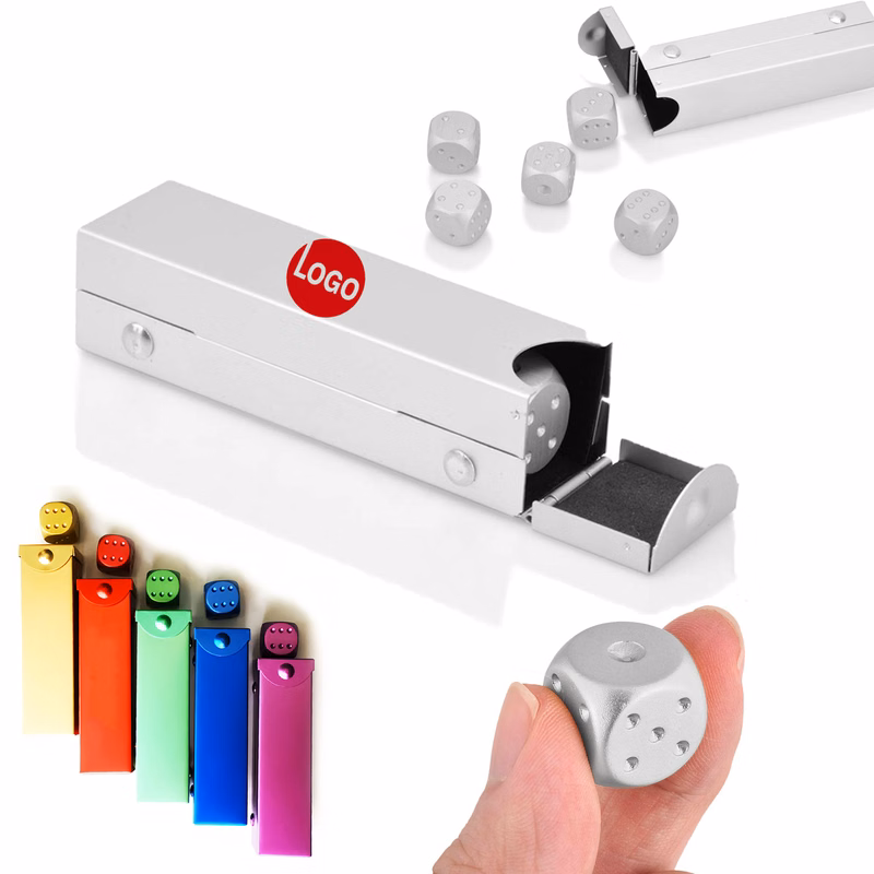 Aluminum Alloy Dice Set with Metal Storage Box