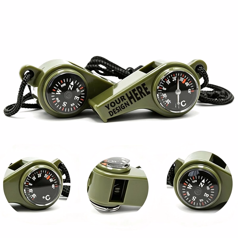 Multifunctional Survival Whistle With Compass Thermometer