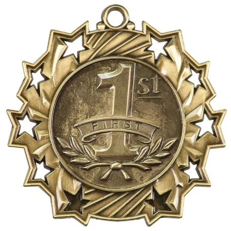 1st Place Ten Star Medal, 2-1/4" 1