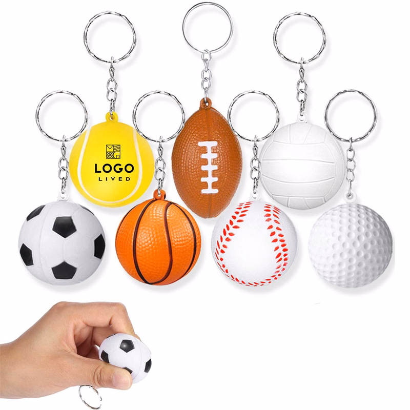 Football Sports Basketball Golf Ball Pressure Keychain