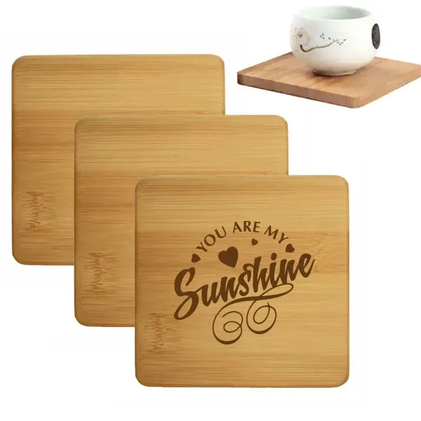 Recycled Bamboo Square Coaster 1