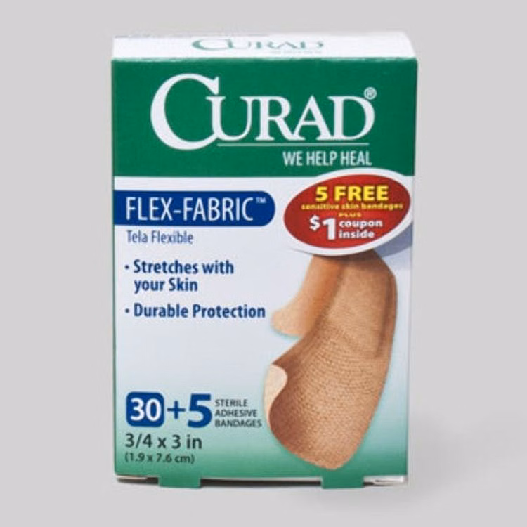 Curad Flex Fabric Bandages - 30 Count 0.75" x 3"