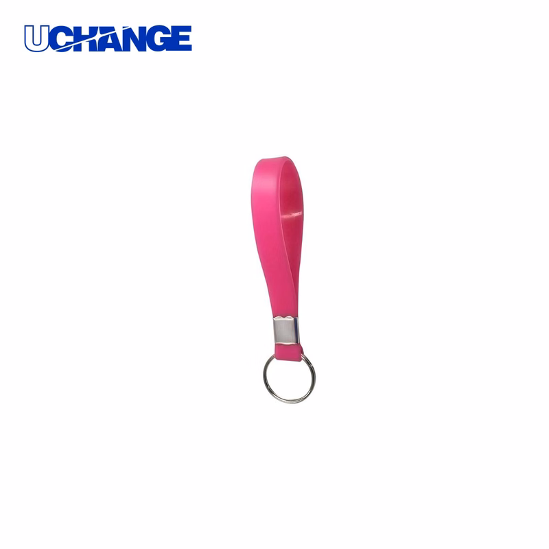 Silicone Bracelet Key Chain Wrist Strap 8"