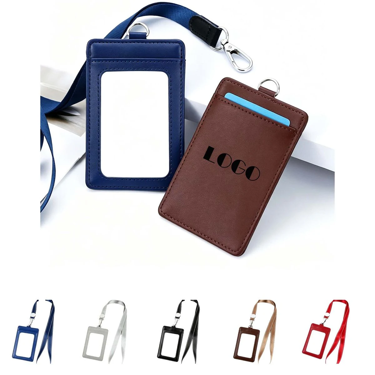 Genuine Leather ID Badge Holder 1