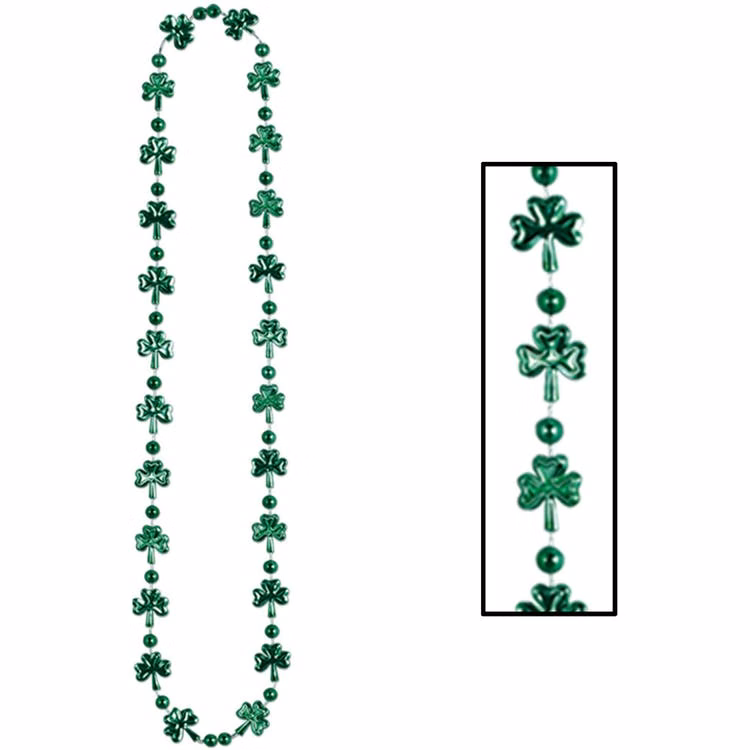 Shamrock Beads - Green 33"