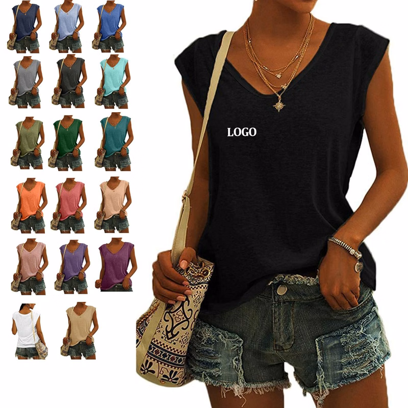 Womens' Cap Sleeve Casual Loose Fit Basic Shirts
