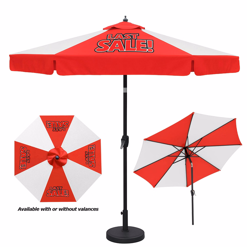 9' Deluxe Heavy Duty Aluminum Market Umbrella W/ Crank Lift And Tilt ( Dye Sublimation )