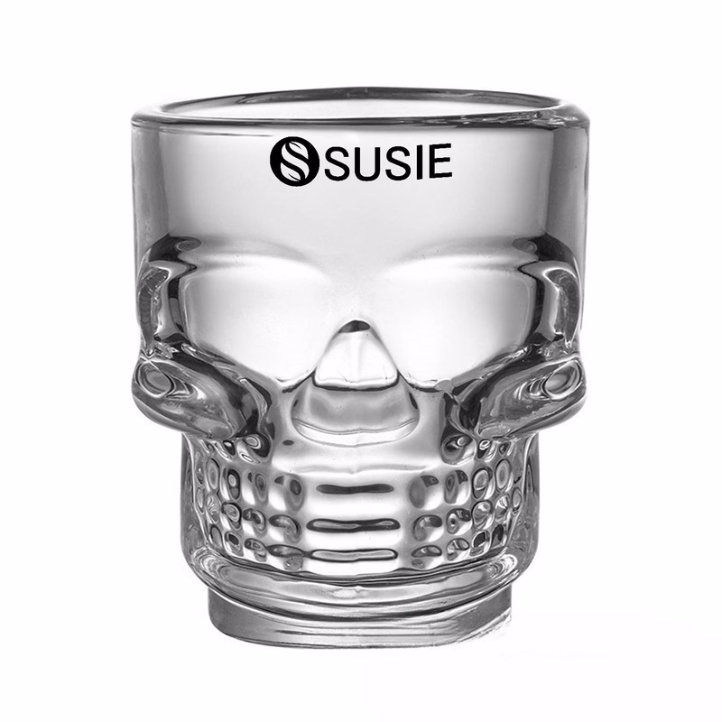 1.5oz Heavy Base Whiskey Skull Shot Glass