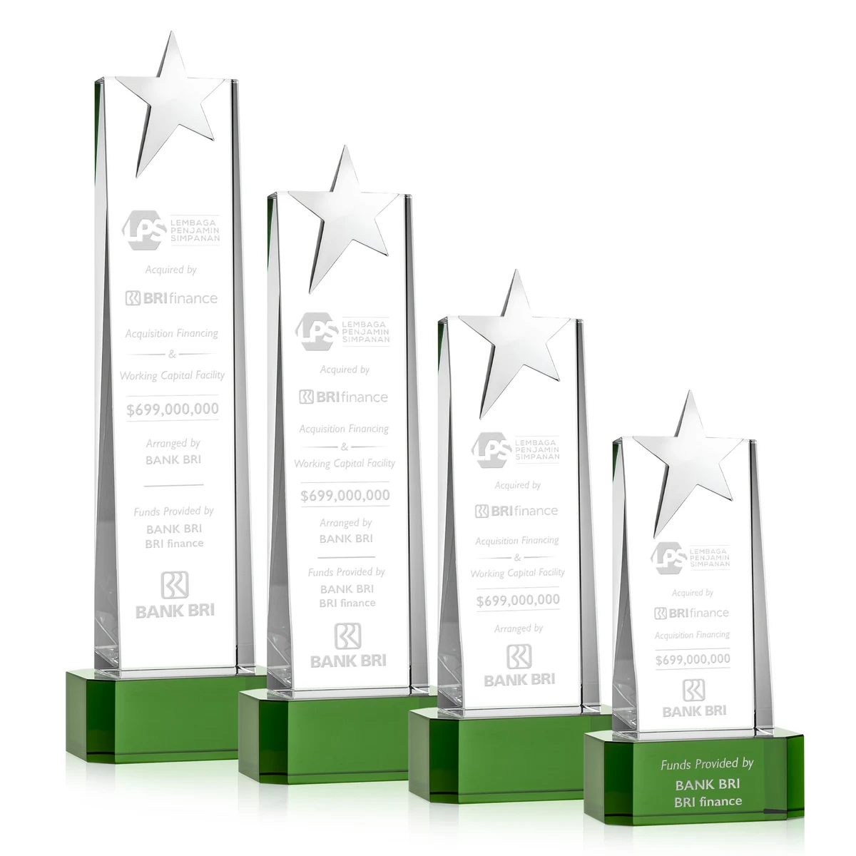 Fanshaw Silver Star Award on Base - Green 1