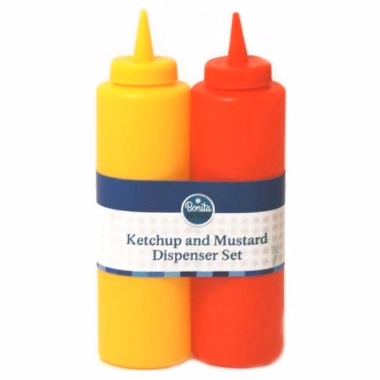 Ketchup & Mustard Bottles - 2 Pack