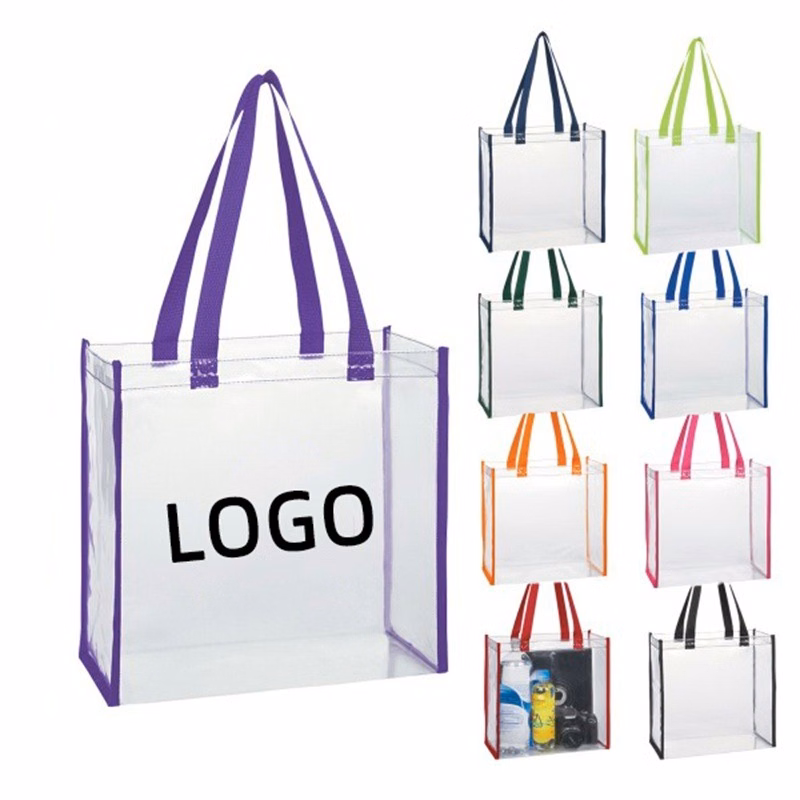 Clear PVC Stadium Tote Bag (12" W x 12" H x 6" G)