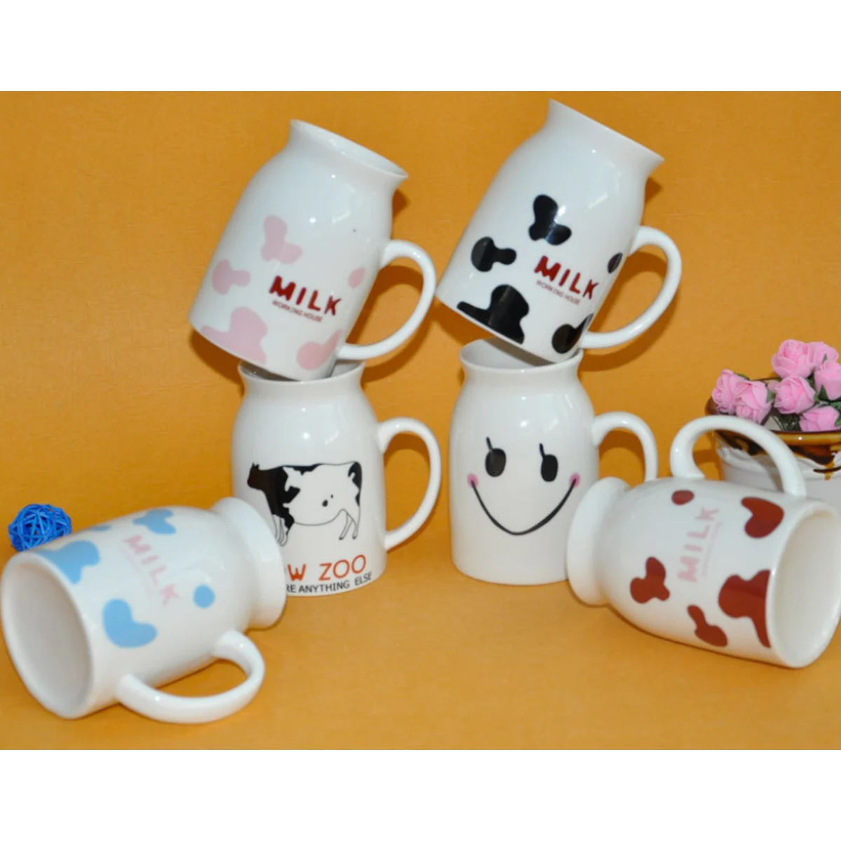 Colorful ceramic milk cups 1