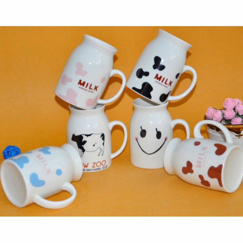 Colorful ceramic milk cups
