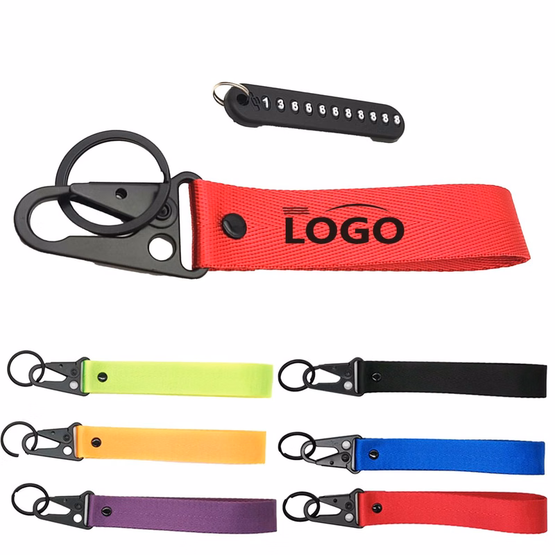 Numbered Carabiner Keychain Wrist Strap