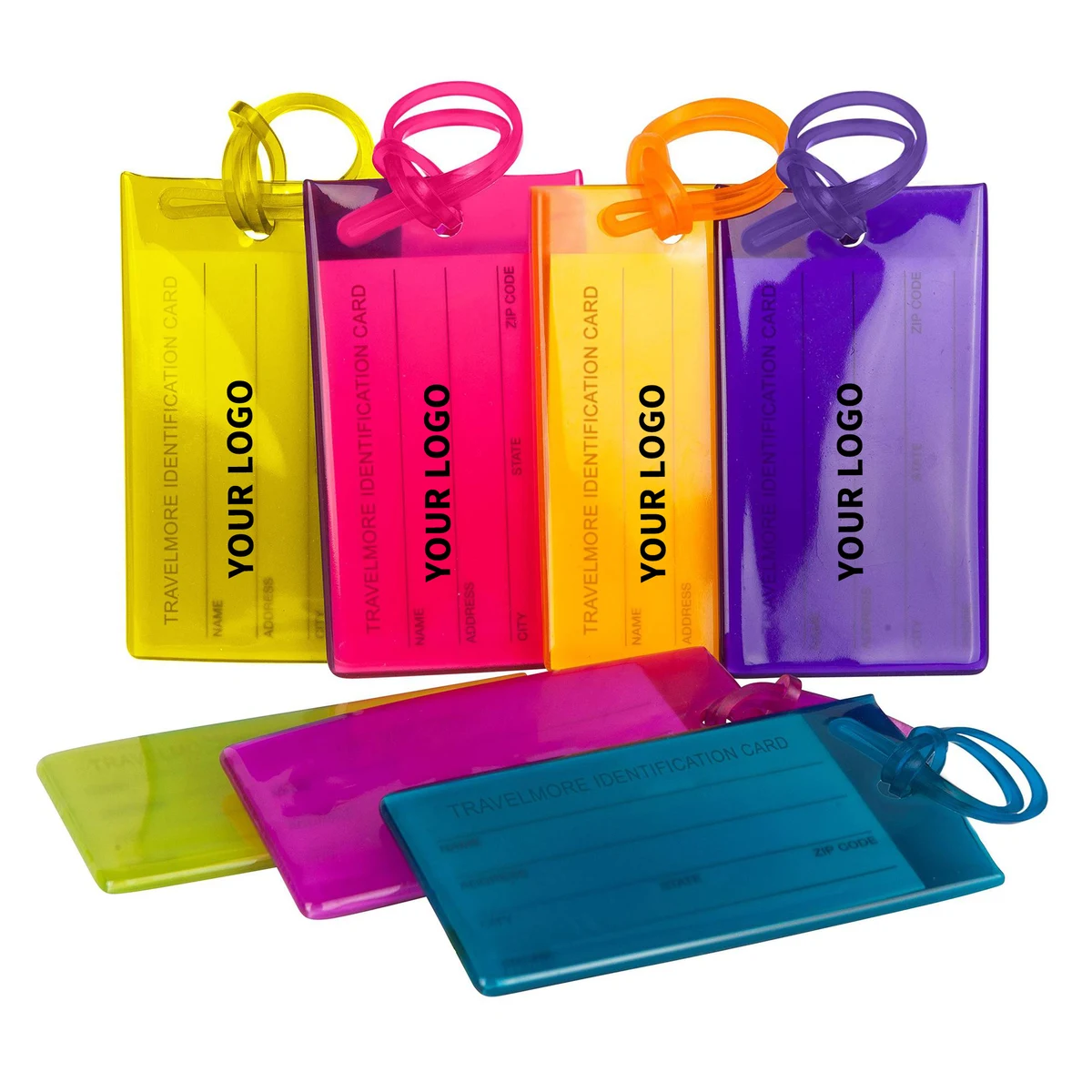PVC Travel Identity Tag With Strap 4.6" x 2.6" 1