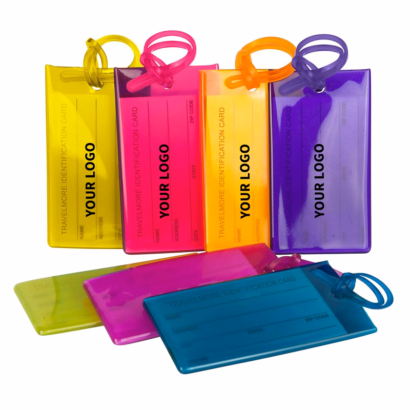 PVC Travel Identity Tag With Strap 4.6" x 2.6"