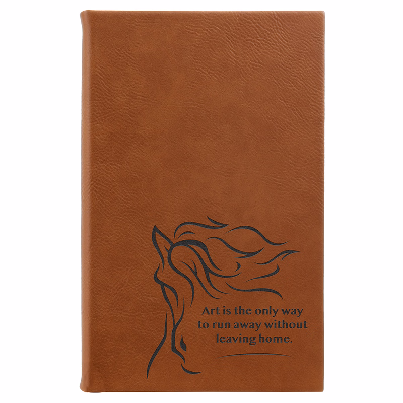 5 1/4" x 8 1/4" Rawhide Leatherette Sketch Book-Unlined Paper