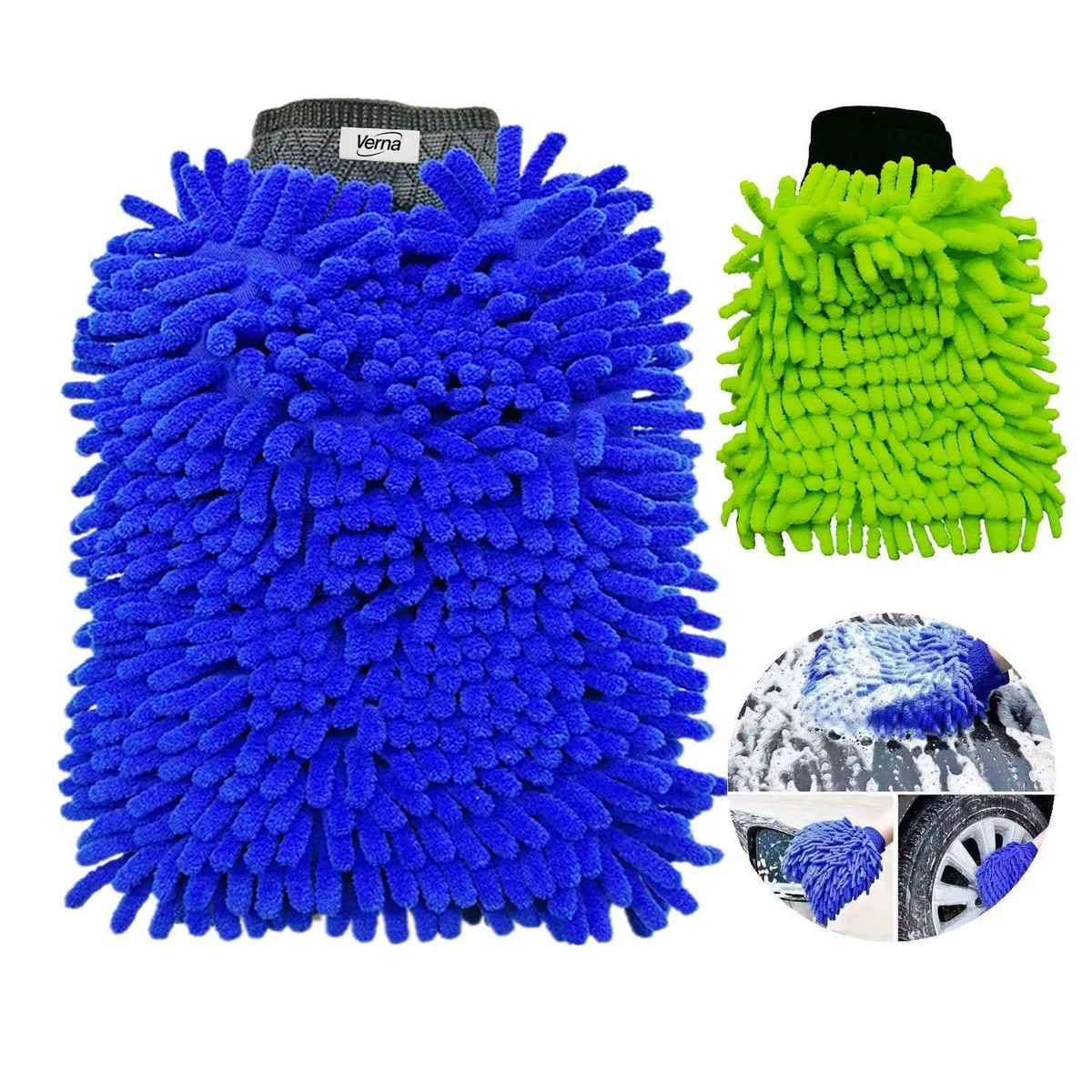 Scratch Free Double Sided Microfiber Car Wash Mitts 1