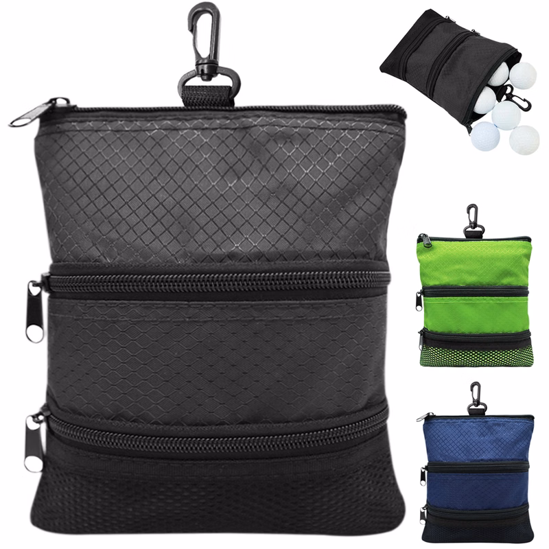 Compact Golf Pouch Bag with Clip for Essentials