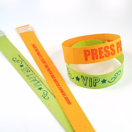 Double Sided Seed Paper Wristbands Long