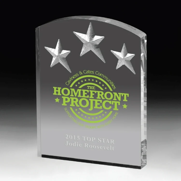 Freestanding Acrylic Award - 4 Color Process (5" x 6 1/2" x 3/4") 1