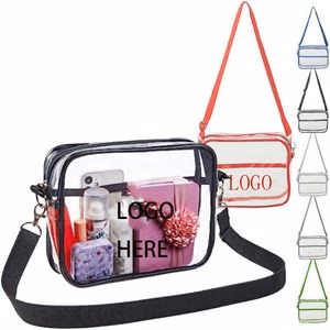 Clear Transparent PVC Cross Body Shoulder Messenger Ba