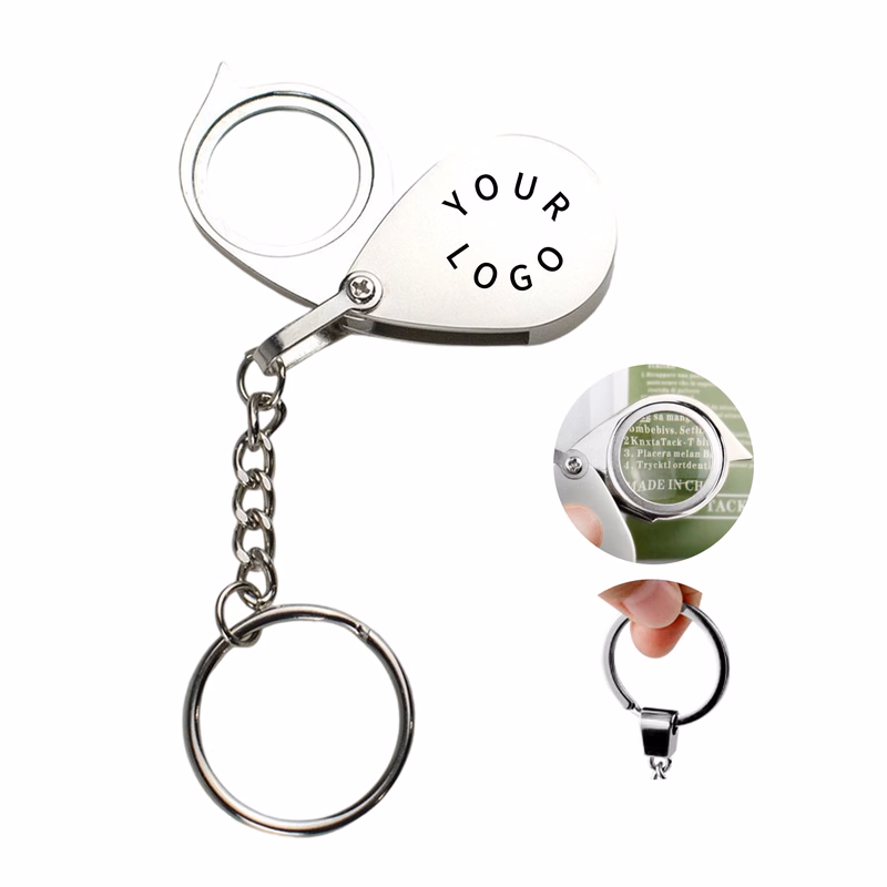 Folding Pocket Magnifier With Key Ring 1.77" By 1.44" By 0.47"