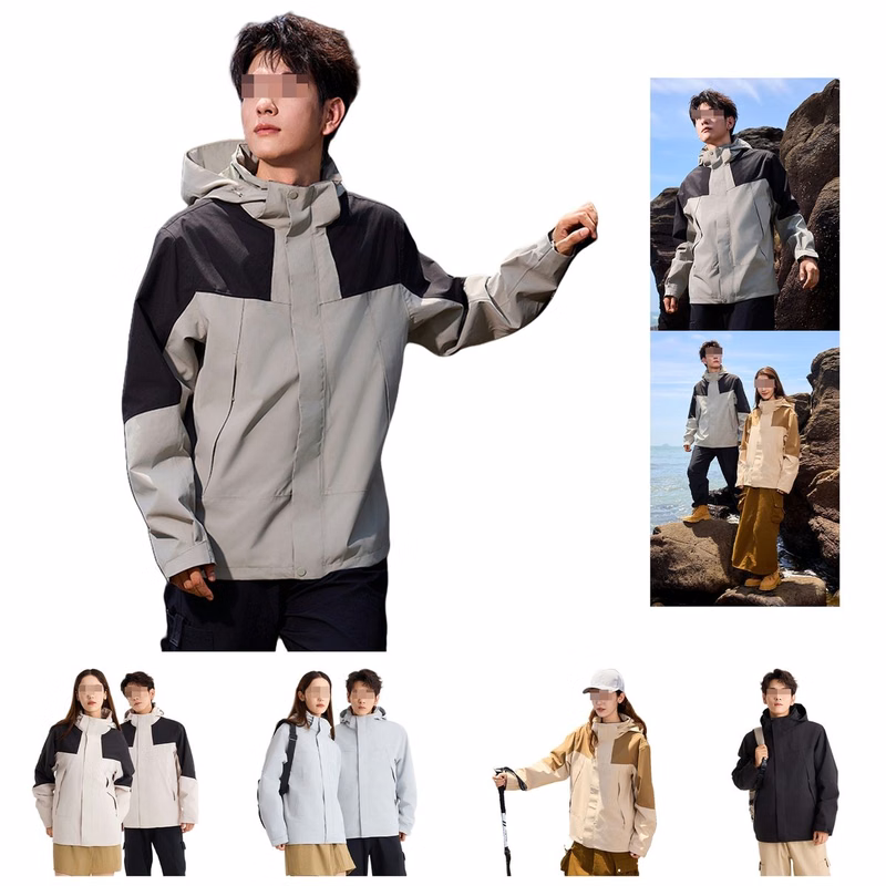 Unisex Double Layer SoftshellMoisture Wicking Jacket Rain Gear