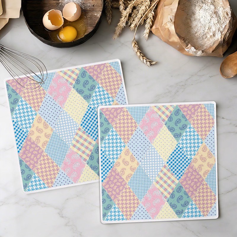 Full-Color Printed Microfiber Square Cleaning Towels
