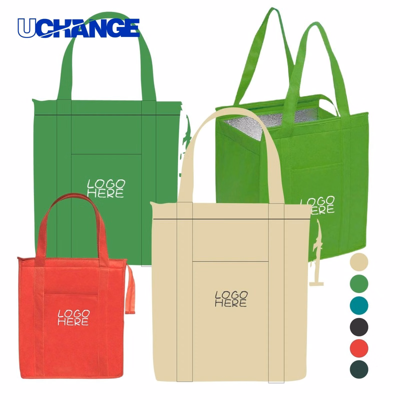 Non-Woven Zipper Insulated Lunch Tote Bag