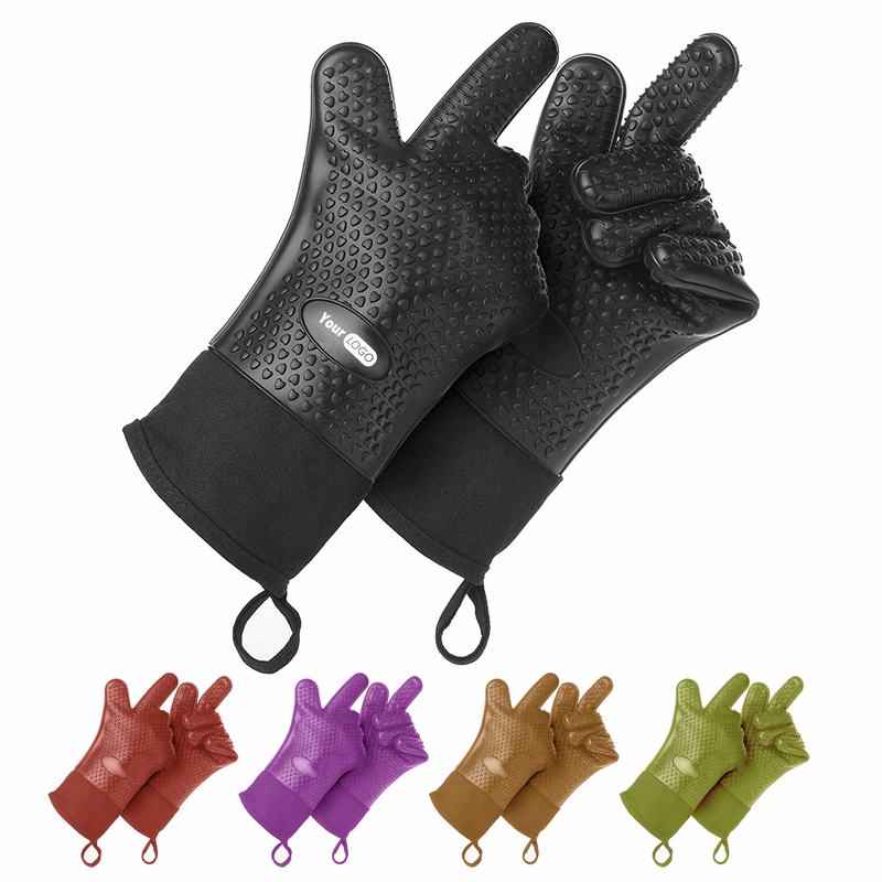 Silicone Heat-Resistant Gloves For Safe Cooking And Grilling