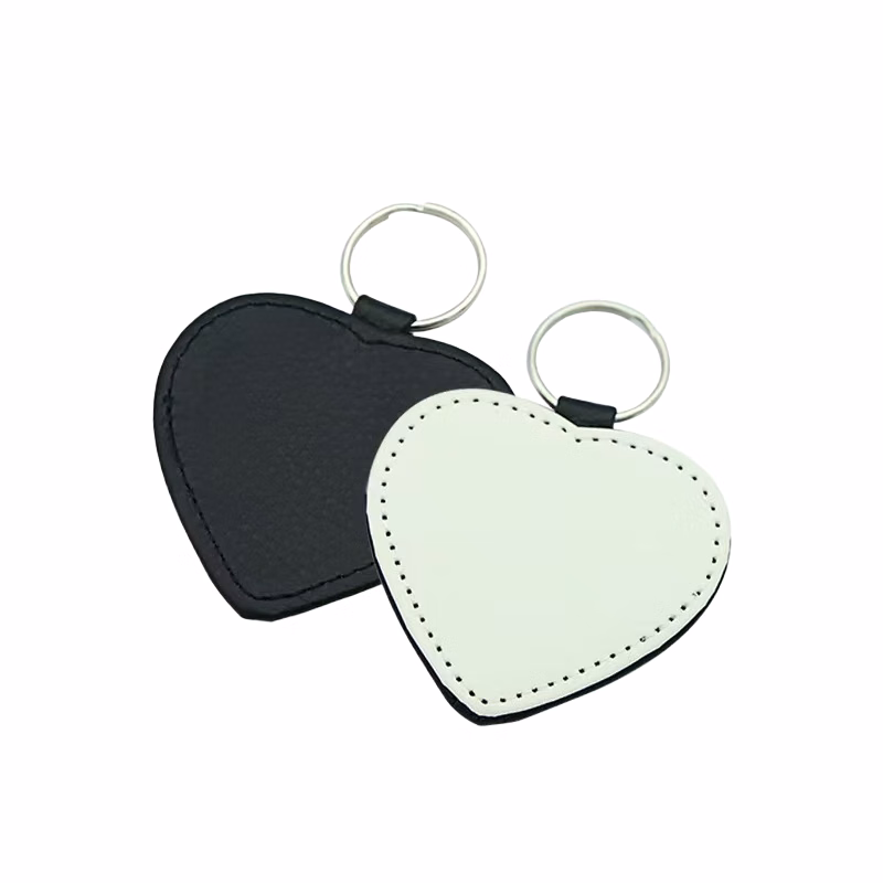 Genuine Leather Heart Keychain