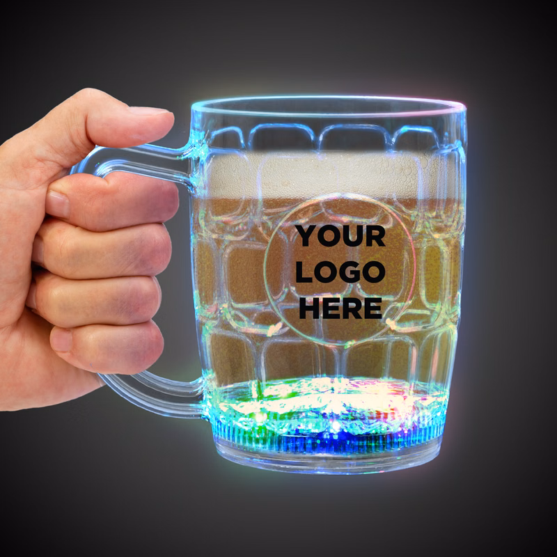 16 oz. MultiColor Flashing LED Glow Drinking Beer Stein(Pad Print)