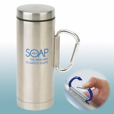 12 Oz STAINLESS CARABINER MUG W/ HOOK
