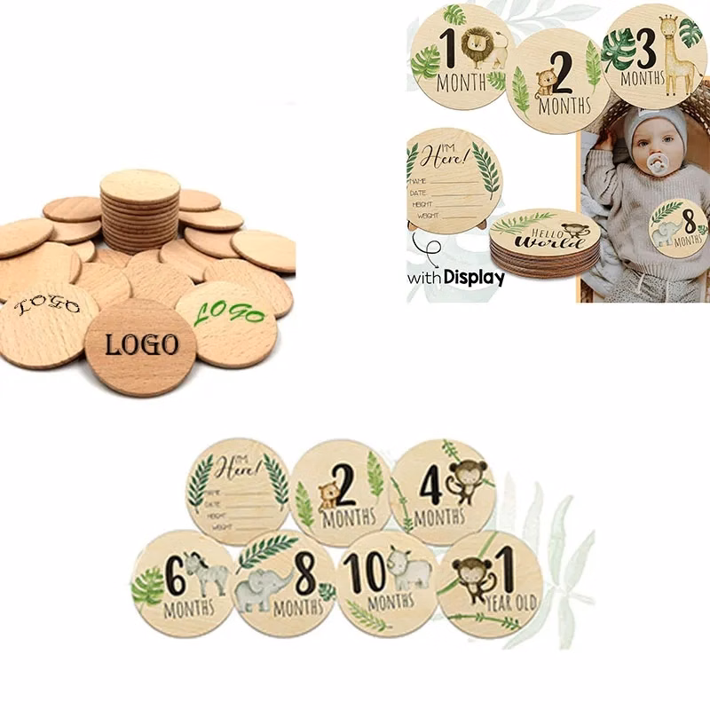 4-Inch Wooden Baby Milestone Discs