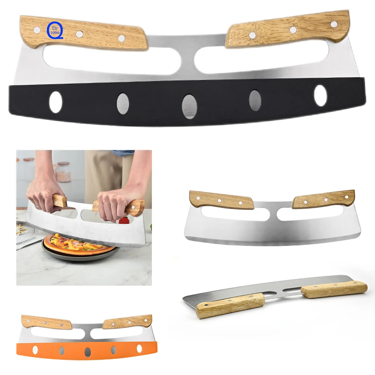 Half-Round Pizza Cutter, custom kitchen gadget with logo imprint 1
