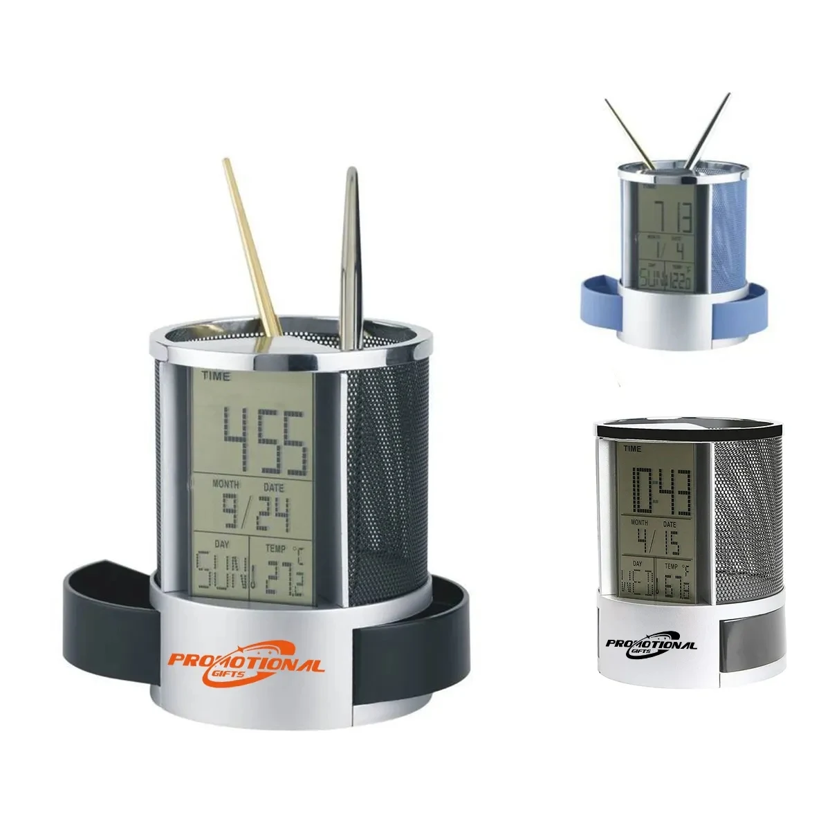 Multi-Function Desk Holder Caddy Clock 1
