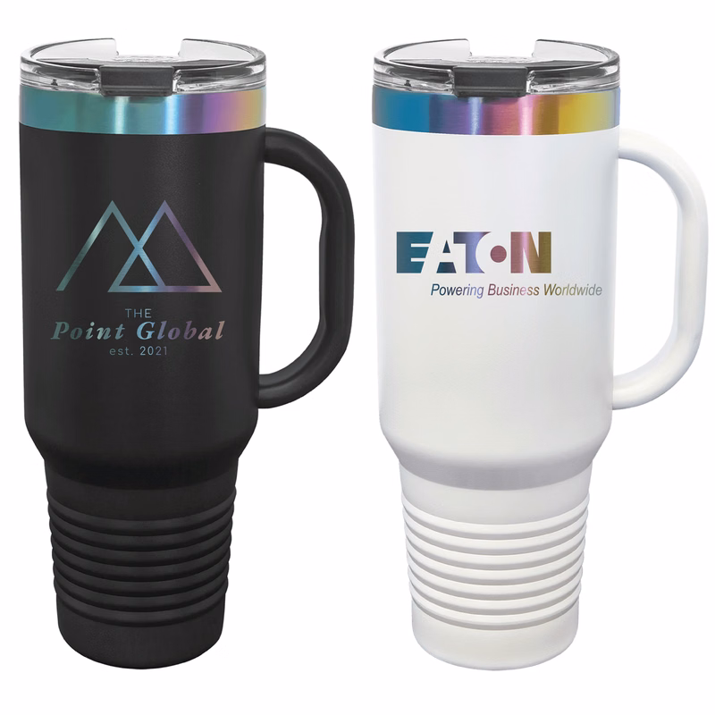 Polar Camel 40oz Prism ION-Plated Travel Mugs w/ Straw