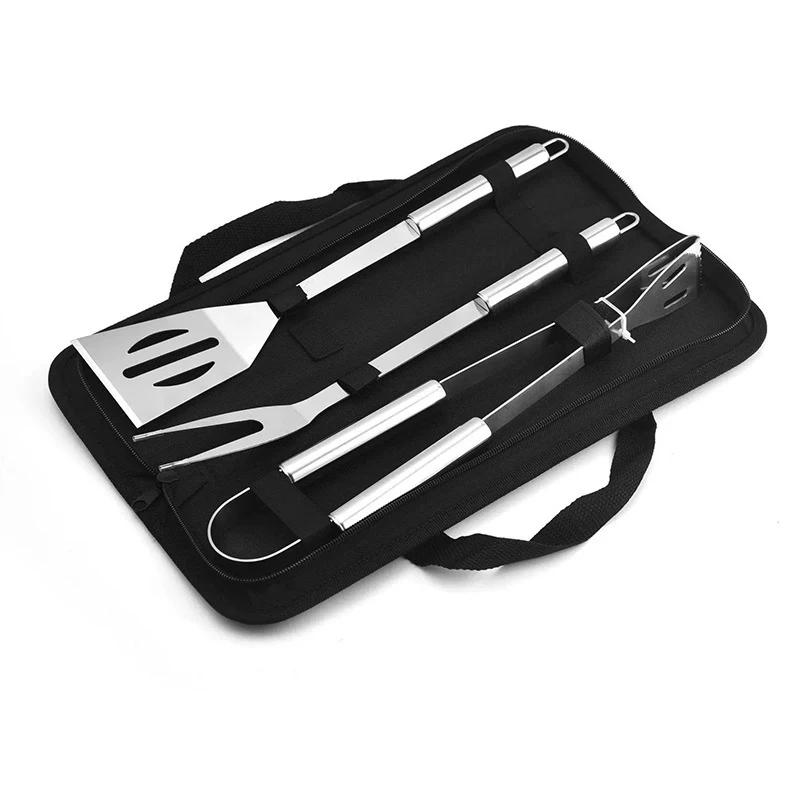 Stainless Steel 3 piece BBQ Set in Carry Bag 1