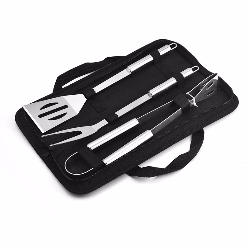 Stainless Steel 3 piece BBQ Set in Carry Bag