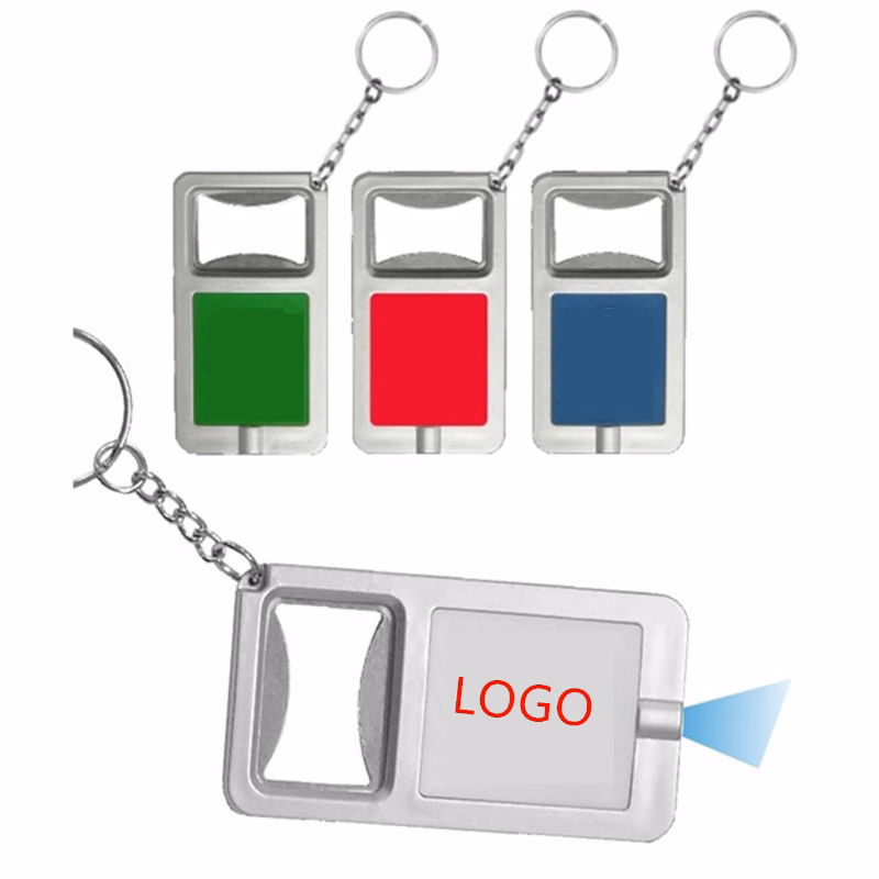Bottle Opener With LED Flashlight Keychain