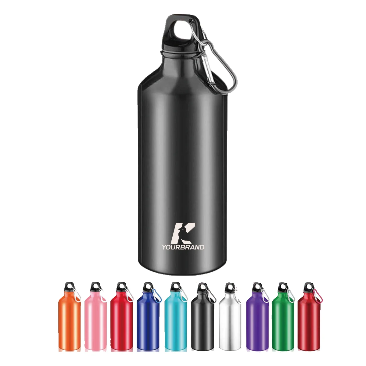 Large Travel Gym Sports Camping Water Bottle with Carabiner 1