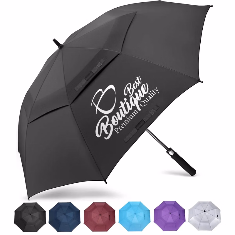 Custom 54 In Automatic Open Double Canopy Golf Umbrellas