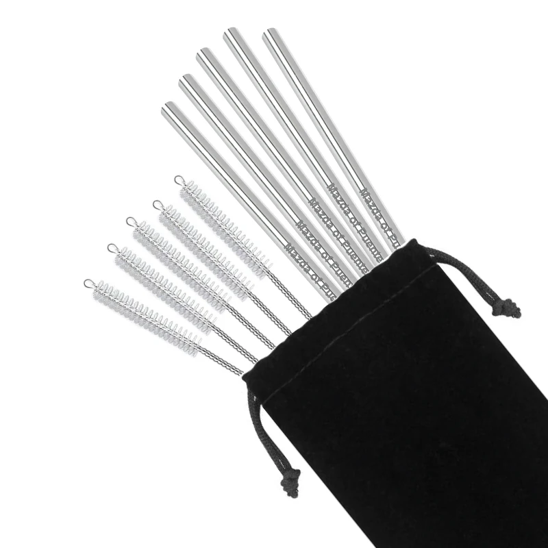 Stainless Steel Straw 5 Pack with Pipe Cleaner Brushes 1