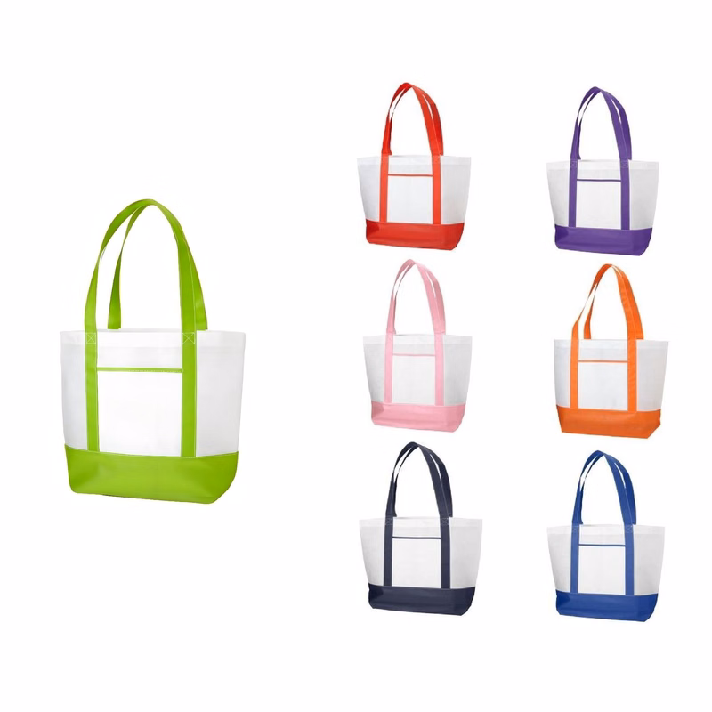 Non-Woven Nautical Tote Bag W/ Front Pocket