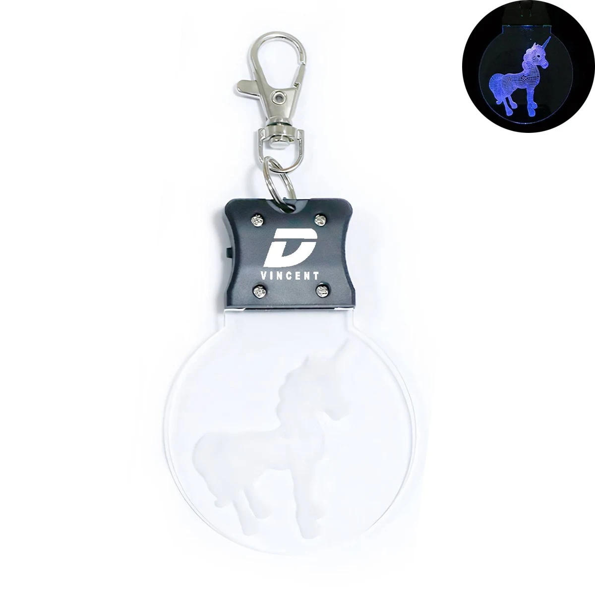 LED Glow Acrylic Circle Keychain 1