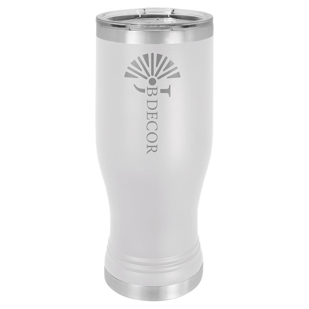 Polar Camel White 20 oz. Pilsner with Clear Lid 1